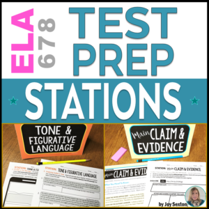 These 8 test prep stations get students interacting and discussing key test prep topics! Station task cards provide background knowledge for student activities. Middle school.