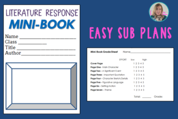 Substitute Plans for ELA - Mini-Book for Any Literature TeachingELAwithJoy.com