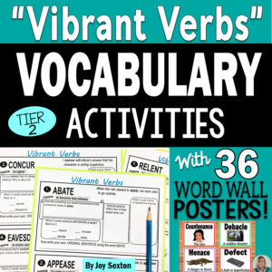 Vocabulary Activities - Vibrant Verbs - Teach your students meaningful Tier 2 words with engaging activities, assessments, and visuals!