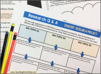 Research Q & A is a motivating short research project based on inquiry! Organizers, mentor text, and an editable template for typing guide students through the process