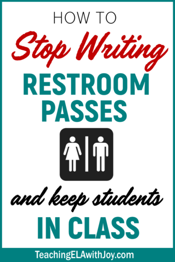 Tired of students leaving your class for restroom breaks? Read about a management system that will keep them in class! www.TeachingElawithJoy.com #middleschool #iteachmiddleschool #classroommanagement