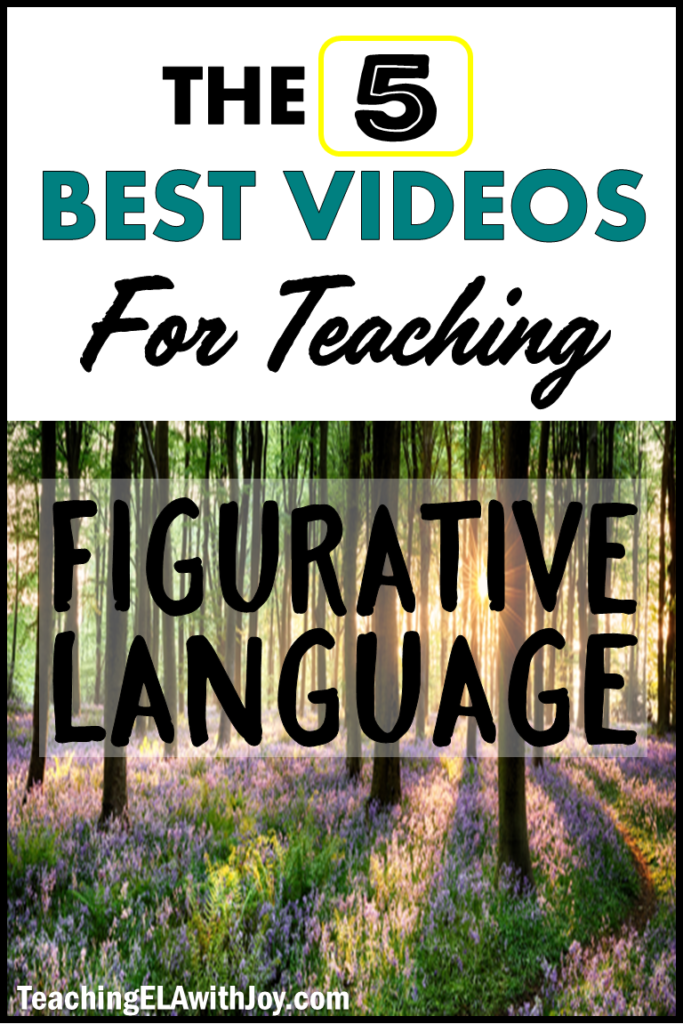 Teach figurative language using videos from YouTube! Find the 5 Best videos to use in this post from Teaching ELA with Joy Sexton. #figurativelanguage