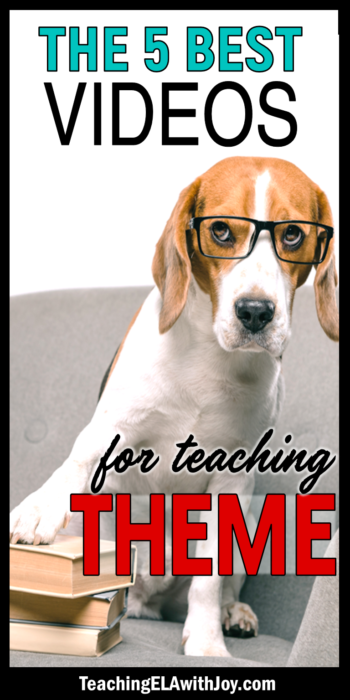 Students will love these 5 videos for teaching theme, perfect for the middle school or high school ELA classroom. Theme is a literary element students can find confusing, and these teaching videos will enhance your lesson plans for greater understanding. www.teachingelawithjoy.com #teachingtheme